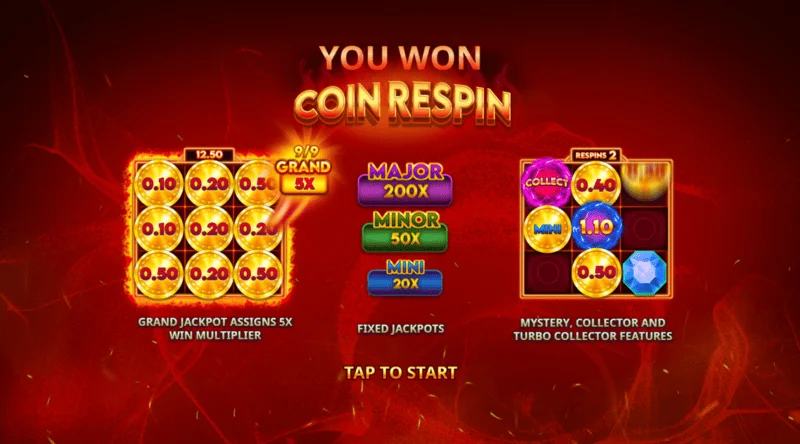 Blazing Coins Deluxe respin de monedas